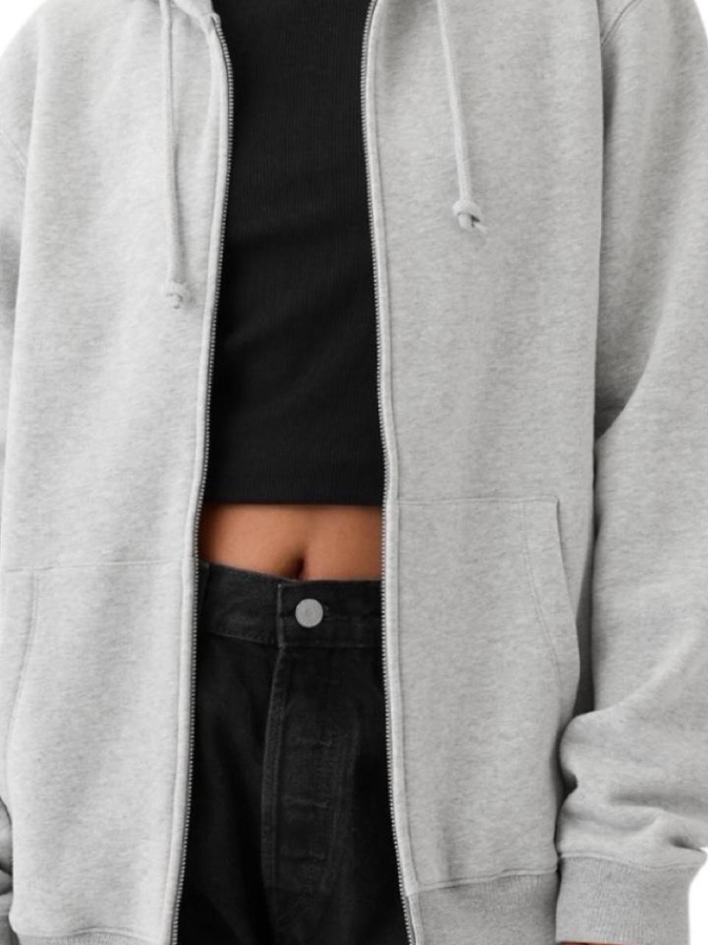 GAP Light Gray Full-Zip Hoodie